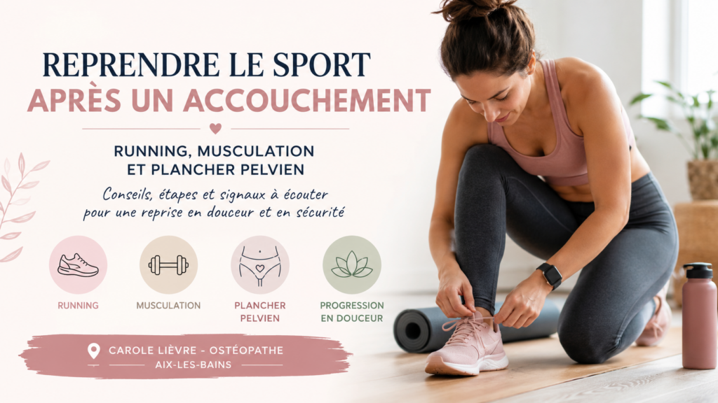 Sport post partum et osteopathie à Aix les bains en savoie